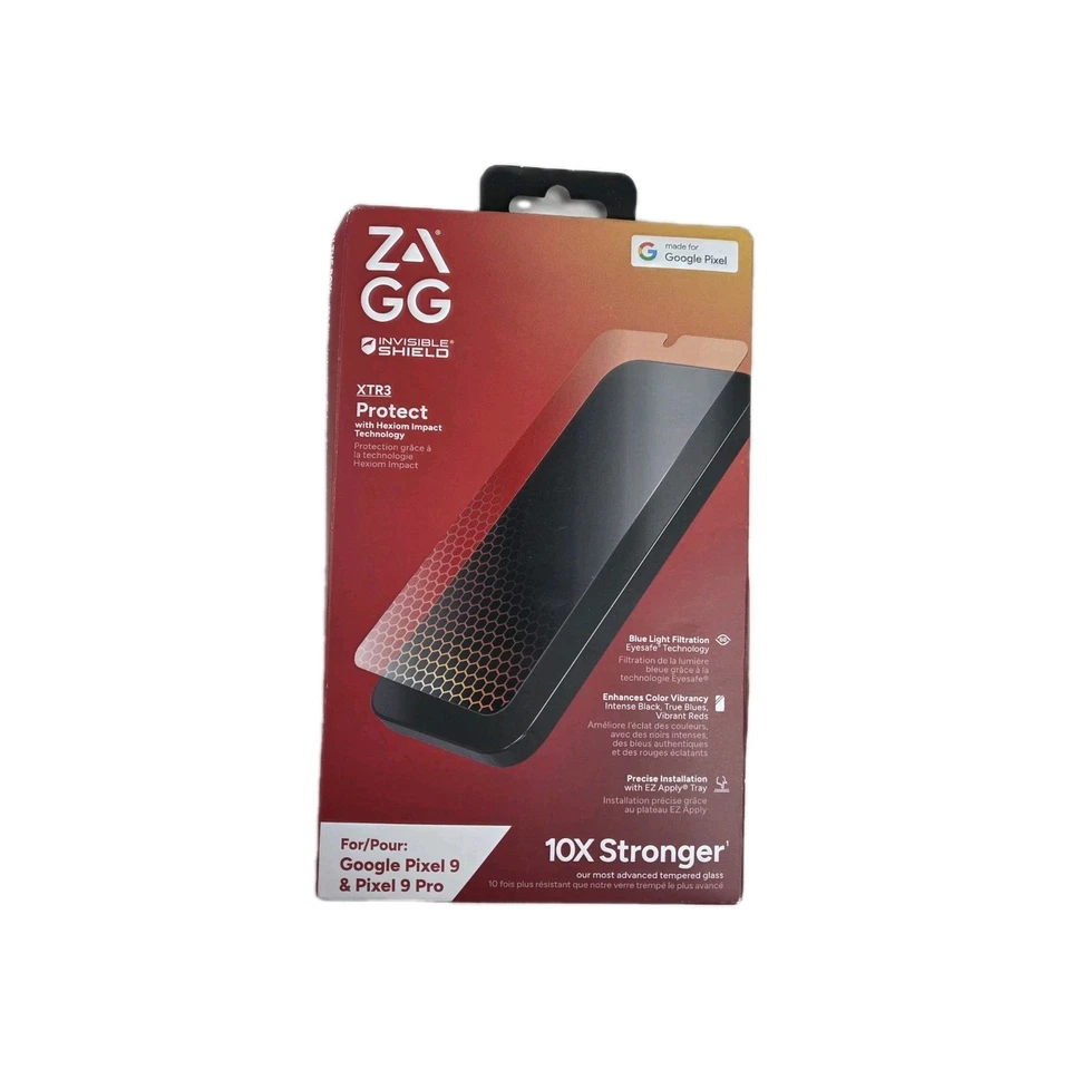 ZAGG Glass XTR3 Screen Protector for Google Pixel 9 / 9 Pro - Blue Light Filter - Image 2 of 3