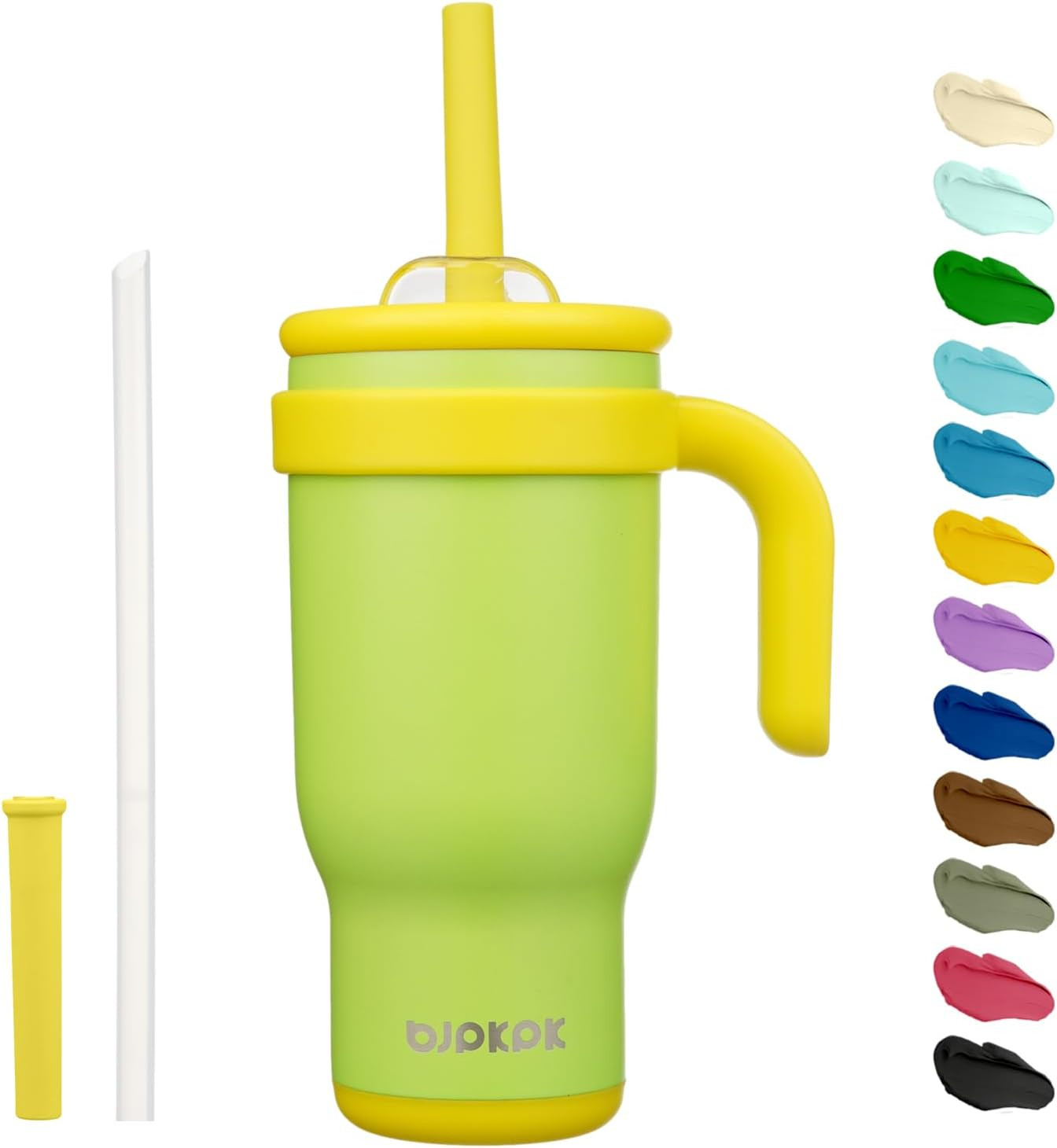 18 OZ Insulated Travel Tumbler with Handle and Straw, Stainless Steel Water Bott
