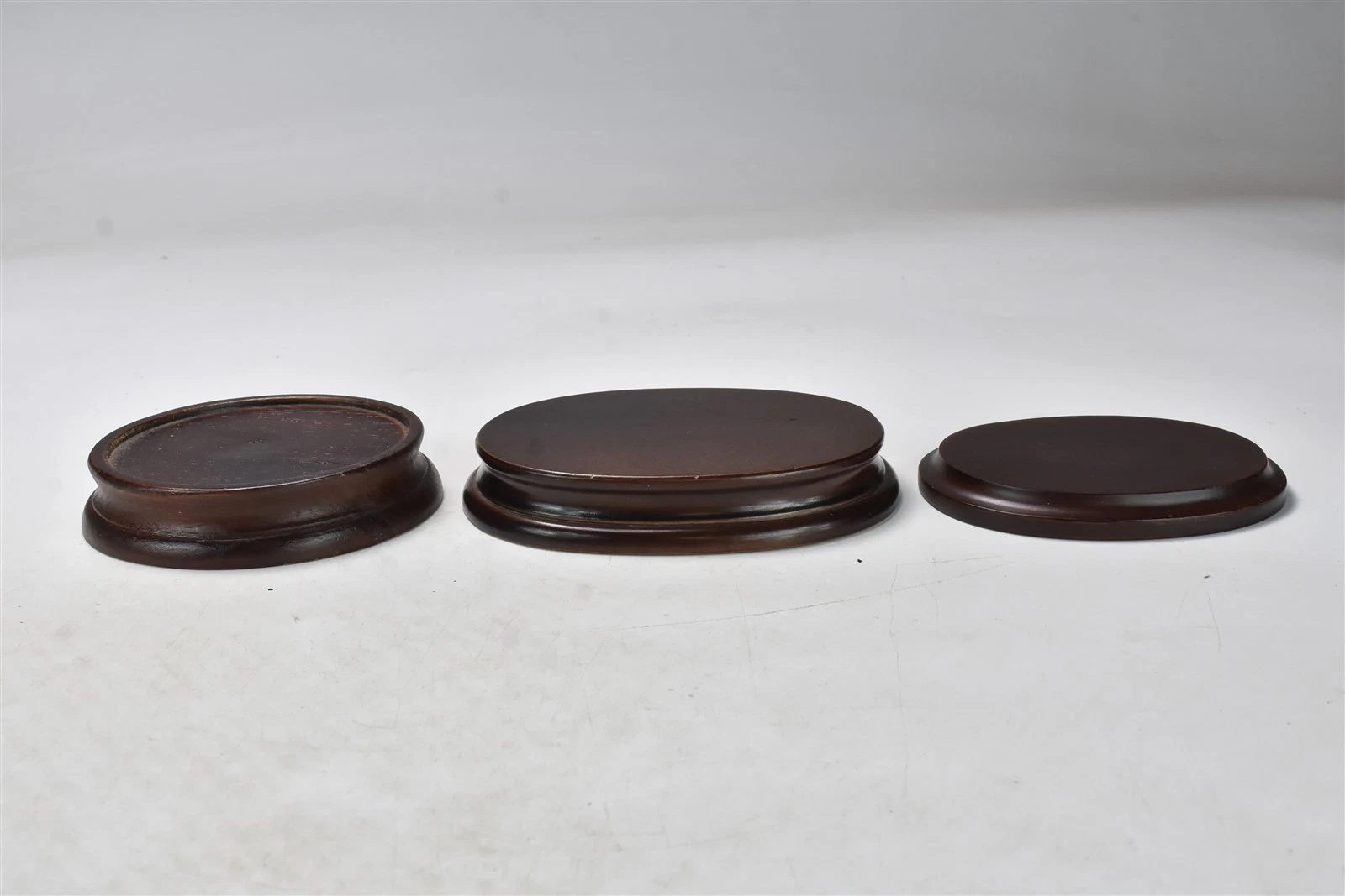 Vintage LOT of 3 WOODEN RISERs STAND DISPLAY for VASES FIGURINES PLUS #09171