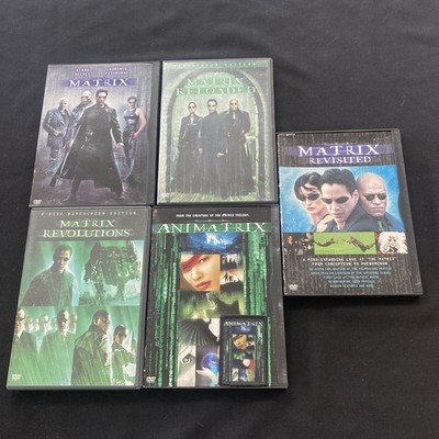 Matrix Trilogy 5 DVD Lot Matrix/Reloaded/Revolutions/Revisited/Animatrix