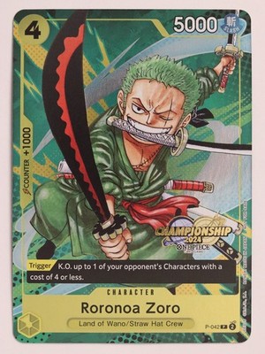Roronoa Zoro P-042 Championship 2024 Event Pack Promo Near Mint NM