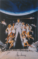 Roger Moore (+) orig.  Autógrafo JAMES BOND 007 20x30 MOONRAKER