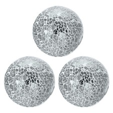 3 x Decorative Glass Balls 3.15" Orbs Centerpiece Balls for Table Party Silver