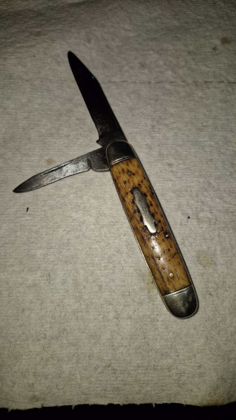 Vintage Hibbard Spencer Bartlett Co. Bone Scale Cattle Knife