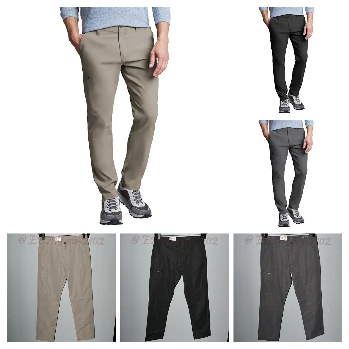 Copper & Oak Men's Tech Utility Pants Straight Fit 32x30 to 38x32