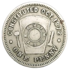 US Old Masonic Penny Token Berea Ohio OH Chapter R.A.M. 134 Nickel 30mm Scarce