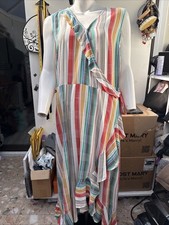 Maxi Dress Striped Size 22 Ties At The Side Perfect Condition By Next