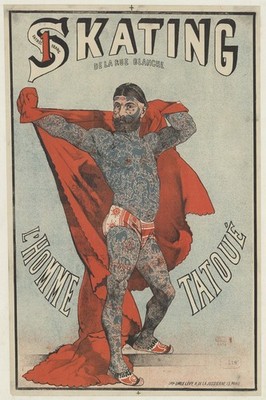  ️ Vintage Skating Poster - 'L'Homme Tatoué' - Rare Reprint    16x24 