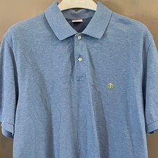 Brooks Brothers Performance Polo Mens Large Blue Original Fit Cotton Pique Logo