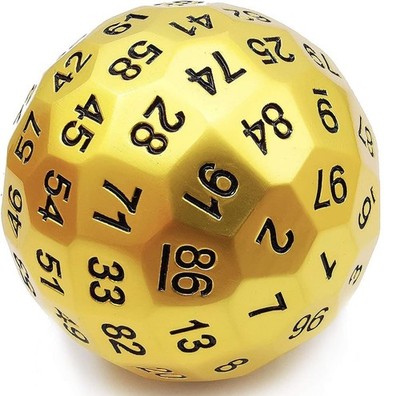 RPG-Würfel Golden Scepter Metall Hundertseitiger W100-Würfel
