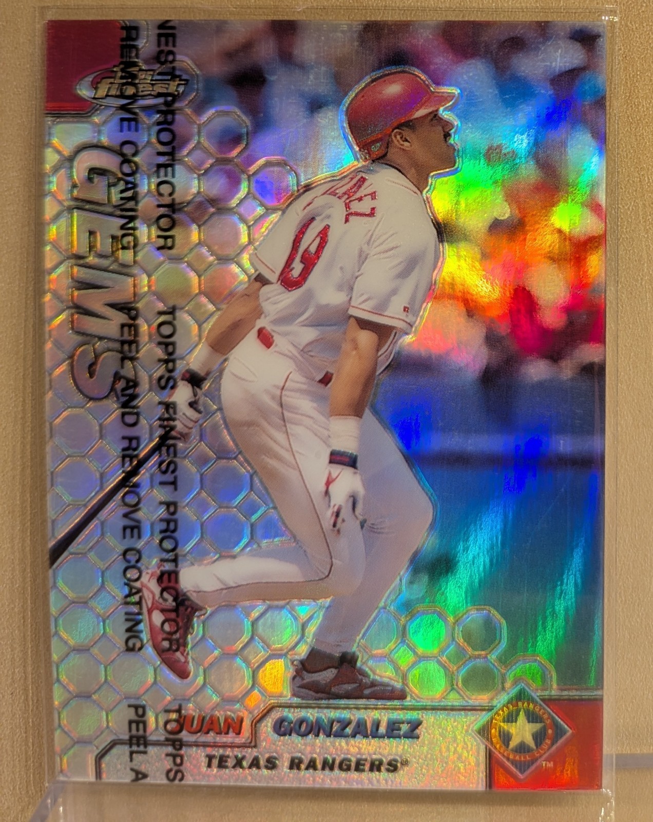 1999 Topps Finest GEMS REFRACTOR #107 Juan Gonzalez Rangers RARE ICONIC PARALLEL