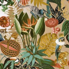 TROPICAL EXOTIC JUNGLE ANIMALS WALLPAPER - LEMUR FISH MONKEY PARROT & MORE