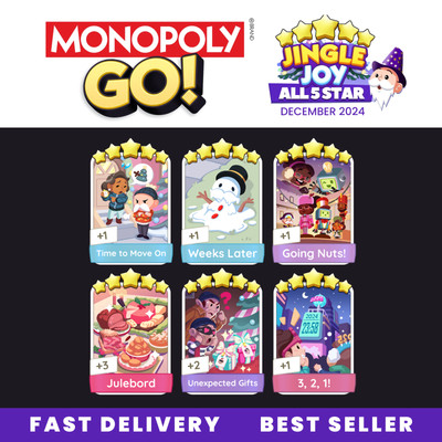 MonopolyGO Jingle Joy - 5STAR Stickers - DEC 2024 - FAST DELIVERY
