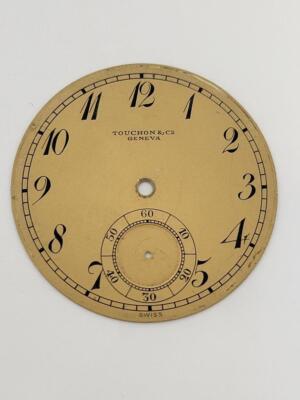 Antique Solid 14k Yellow TOUCHON & CO GENEVA Dial 38.3mm Original-Not Refinished