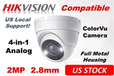 2MP ColorVu 4 in1 Full Color at night CCTV Outdoor Dome Camera TVI AHD CVI 2.8mm