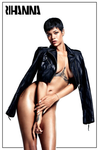 364461 Rihanna Barbadian Sexy Hot Singer Black Leather Jacket Poster - Afbeelding 1 van 9
