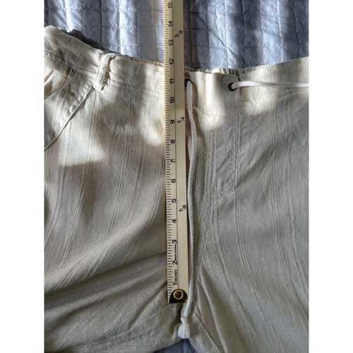 Canyon River Blues Linen Blend Pants XL Pull On Tan Lagenlook Boho Coastal Beac - Imagen 11 de 12