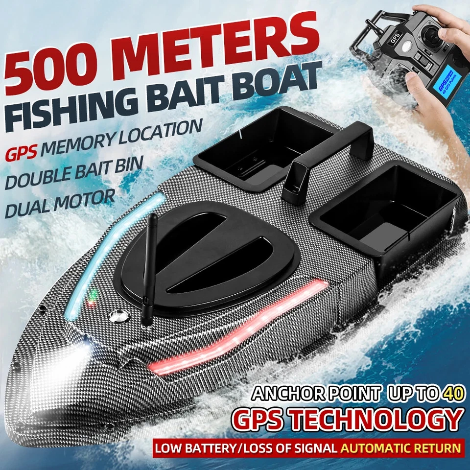 Bait Boat 500M Auto Return Sonar 1.5KG V700 Steering Light Wireless Fish Finder - Image 2 of 4
