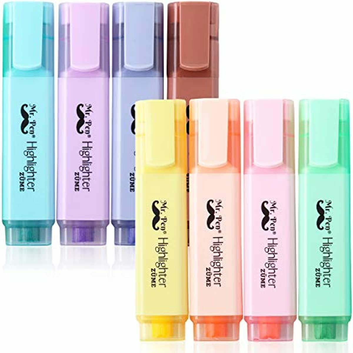 Highlighters 8 Pack Chisel Tip Assorted Colors Bible Study Supplies No Smear New-image