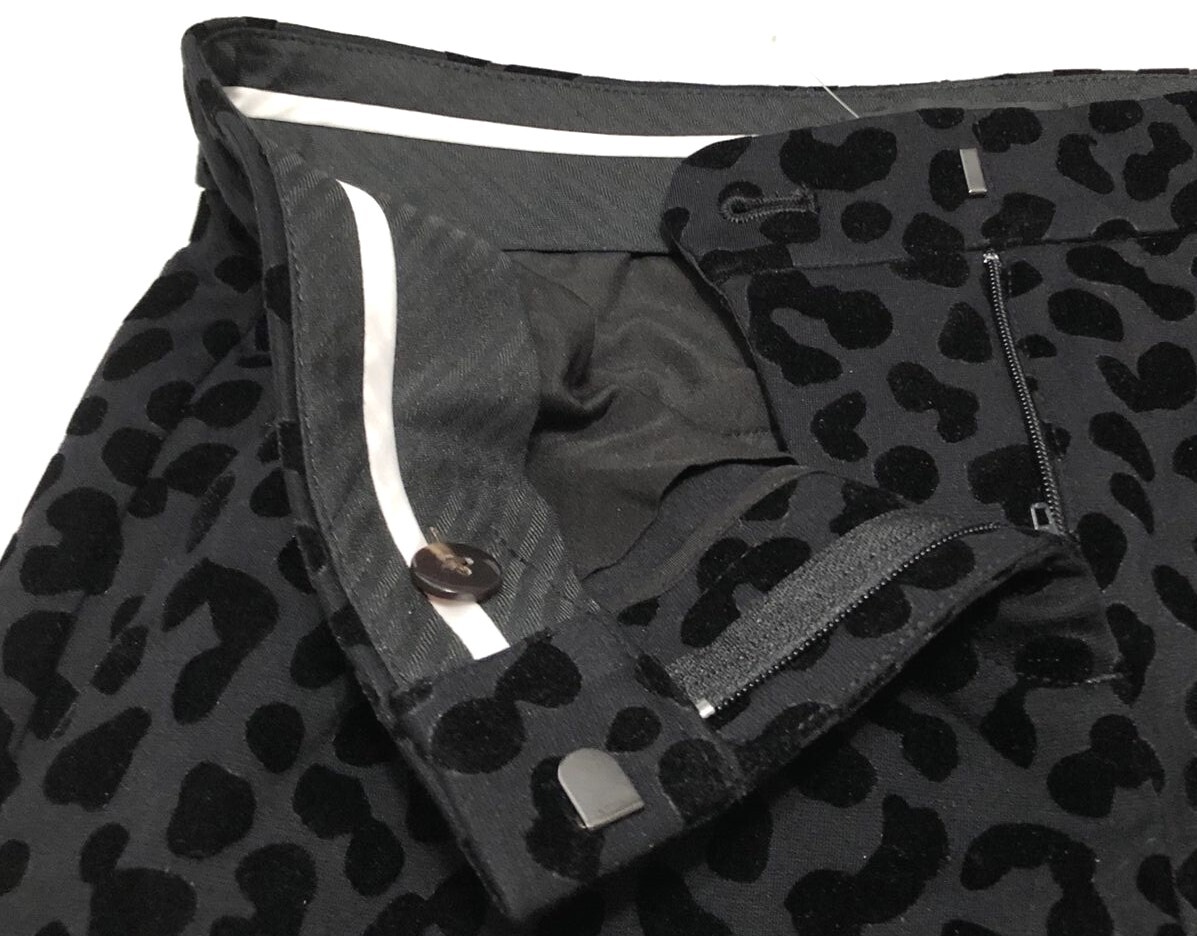 Ann Taylor NWT Leopard Print Ankle Pants Slacks Black Size 0 Tall Velvet 0T image 4