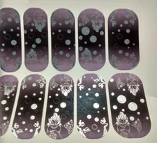 Jamberry Nail Wrap Ursula "Sea No Evil" Disney Purple Silver Full Sheet
