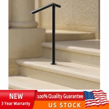 Iron Handrail Single Post Stair Railing Handrail Stable For Stairs 2-3step 3.3ft