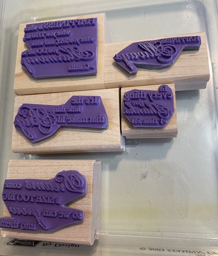 Stampin’ Up! Encouragement mixed Phrases Set Of 5 Stamps 2007 - Picture 7 of 12