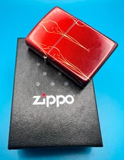 Brand New ZIPPO Lighter OMBRE Zippo FLAMES Metallic Shimmering ALLOVER Fusion