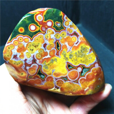 TOP 395G Natural Polished Orbicular Ocean Jasper 8th Vein Reiki