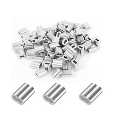 200 Pcs Aluminum Crimping Loop Sleeve 3/32",Cable Crimp Ferrules for Wire Rop...