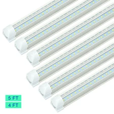 4FT 5FT T8 LED Shop Light Fixture 36W 45W LED Integrated Tube Light Bulbs 6500K