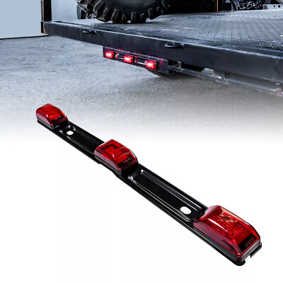 15'' DOT Submersible 9 Red LED Clearance ID Truck Trailer Marker Tail Light Bar