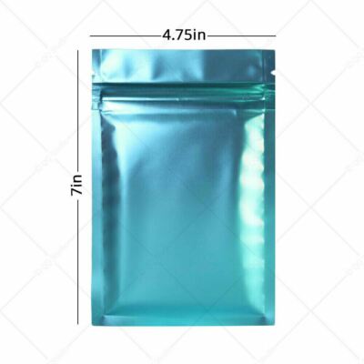 Multi-Size Matte Blue Double-Sided Foil Mylar Flat Zip Seal Bag w/Tear Notch B08