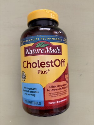 Nature Made CholestOff PLUS Naturally Lower Cholesterol 210 Softgels Exp 9/26
