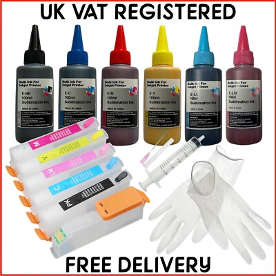 Sublimation Starter Kit - 24XL Patronen mit ARC Chip & Tinte für Epson (kein OEM