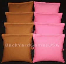 CORNHOLE BEAN BAGS Sienna  Light Pink 8 All Weather Resin Filled