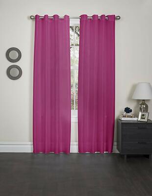 Kashi Home Holly Collection Faux Silk Window Panel, Fuchsia, 57''x 84''