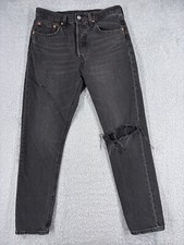 Levis Jeans Womnes 28 Black Denim 501 Skinny 100% Cotton Big E XX 28x27