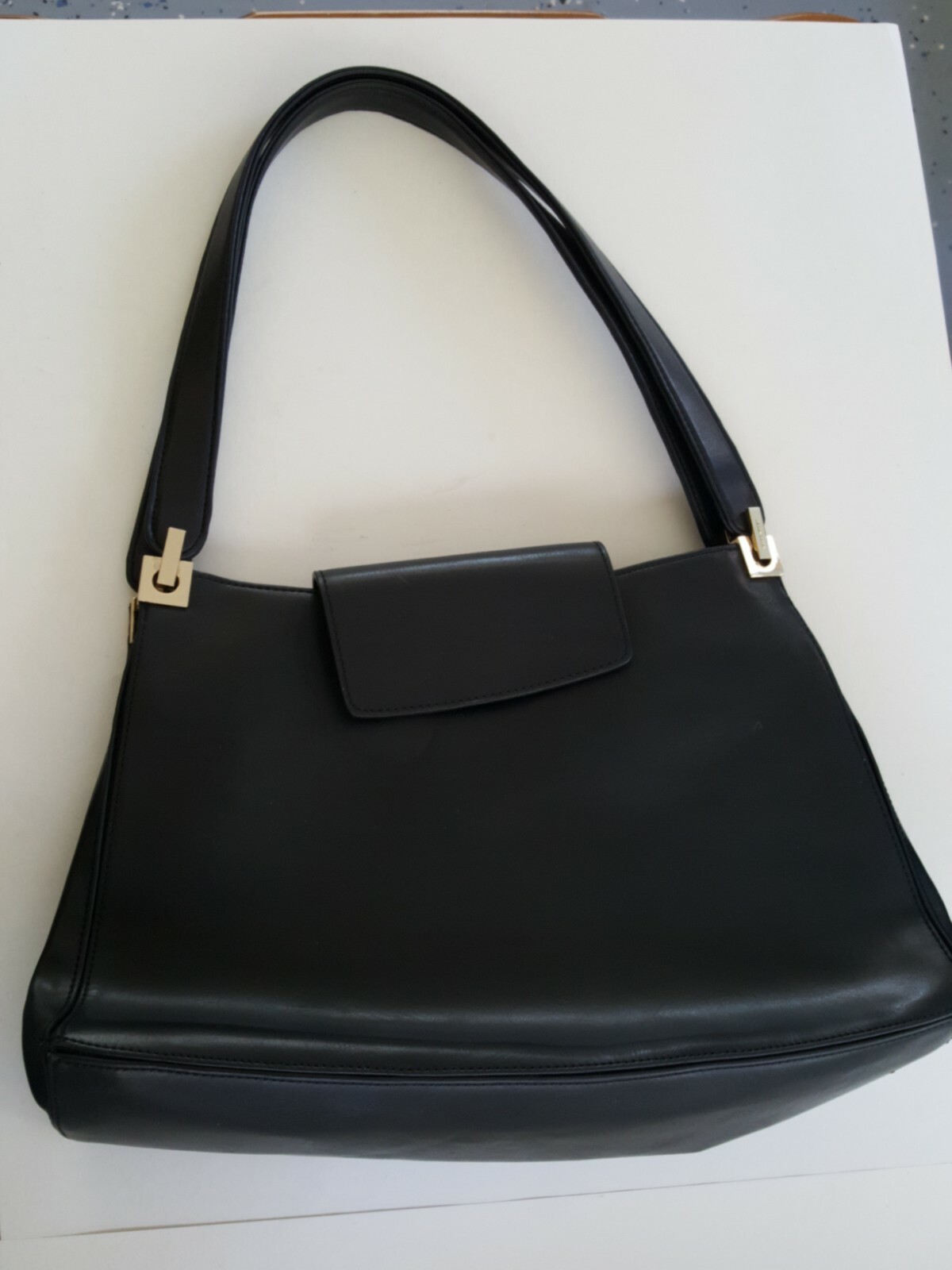 vintage nine west # 4453294 black leather handbag13,5