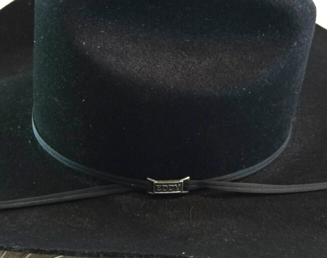 Sombrero de Vaquero Eddy Maverick 100% Lana Maverick Negro Talla 6 3/4 Hecho en EE. UU. De Colección Foto 3 de 4