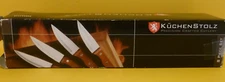 Kuchenstolz Stainless Steel 8 Piece Steak Knife Set Wood Handle in Original Box