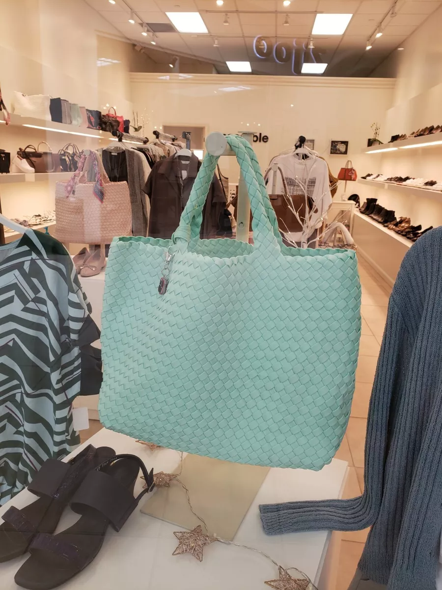 Neoprene Woven Tote Bag Mint color Large Size Set 40% off! Free Ship!