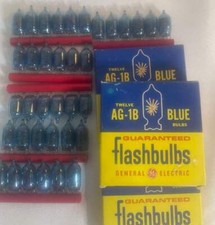 VINTAGE GE Flashbulbs AG-1B BLUE 3 BOXES 36 TOTAL BULBS NEW IN BOX 