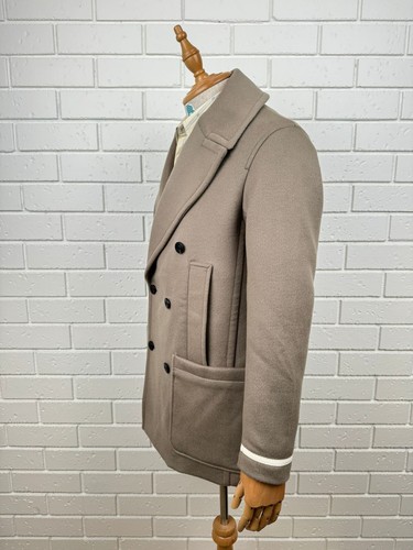 Emporio Armani Double Breast Wool Coat in Beige Size 48 - Picture 5 of 10