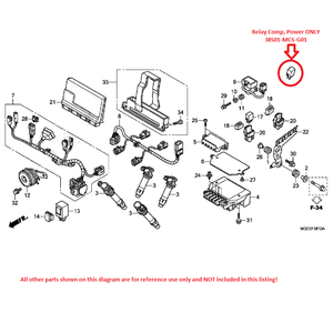 Genuine Honda OEM Relay Comp, Power (38501MCSG01) Micro ISO 4P | eBay