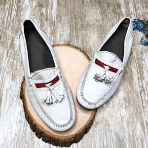 white tassel loafers