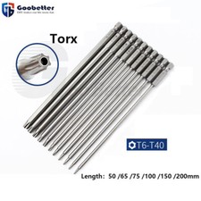 Torx Bits Set 1/4 50-200mm lang mit loch T5 -...