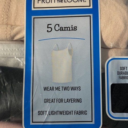 Fruit of the Loom Girl's Tag Free 5 Pack Camisoles Size Medium new opened pack - Picture 5 of 5