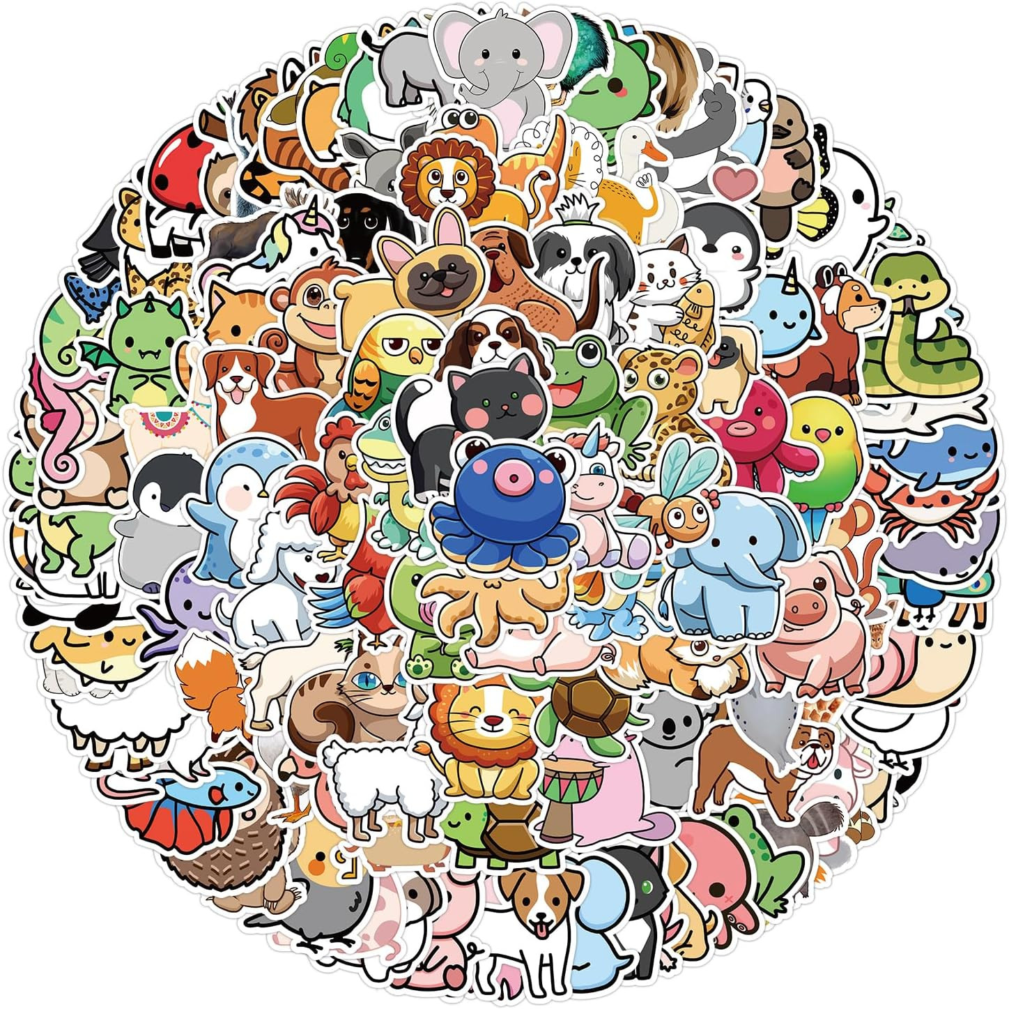 Cute Animal Stickers for Kids 200Pcs - Water Bottle, Laptop, Teens New A