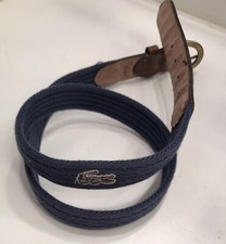 VINTAGE IZOD LACOSTE Boys Crocodile Navy Belt SIZE 28  Brass Buckle Minimal Use